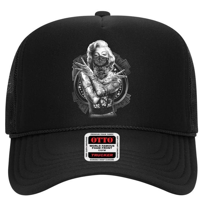 Marilyn Outlaw Monroe High Crown Mesh Back Trucker Hat