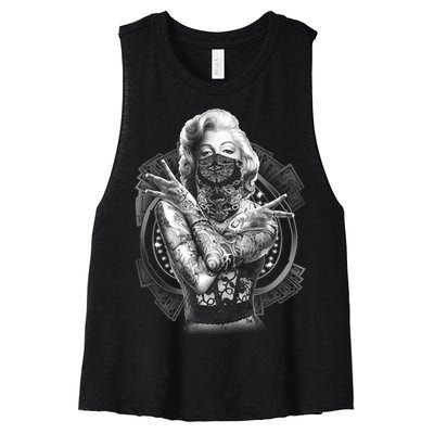 Marilyn Outlaw Monroe Women's Racerback Cropped Tank