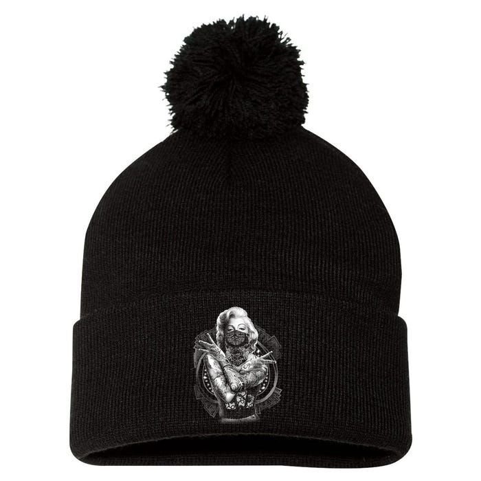 Marilyn Outlaw Monroe Pom Pom 12in Knit Beanie