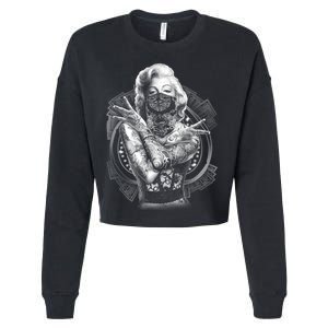 Marilyn Outlaw Monroe Cropped Pullover Crew