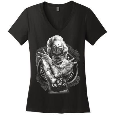 Marilyn Outlaw Monroe Women's V-Neck T-Shirt