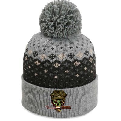 Marine Skull The Baniff Cuffed Pom Beanie