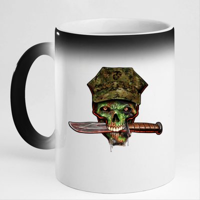 Marine Skull 11oz Black Color Changing Mug