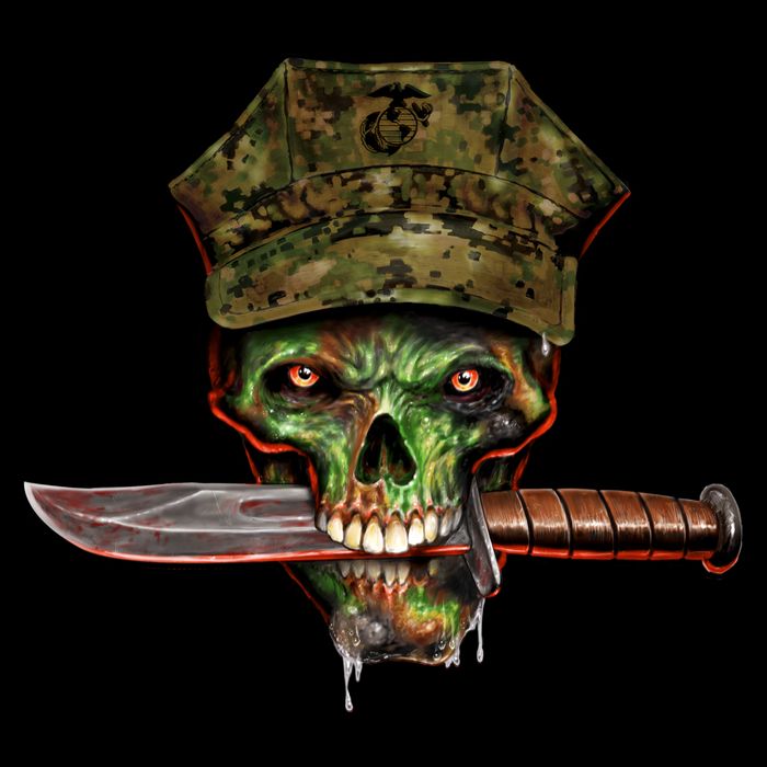 Marine Skull Flatbill Hat