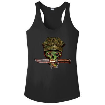 Marine Skull Ladies PosiCharge Competitor Racerback Tank