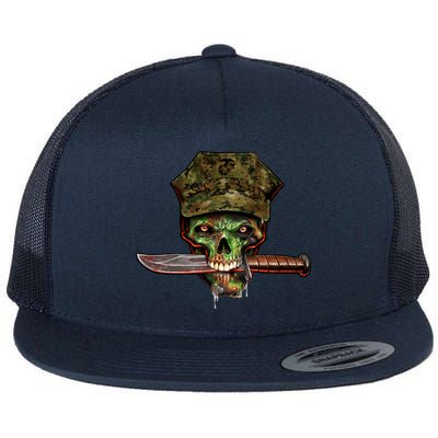 Marine Skull Flat Bill Trucker Hat