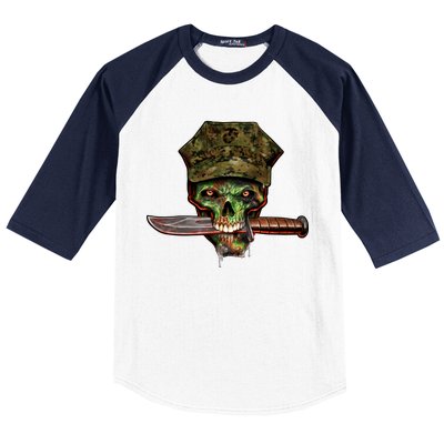 Marine Skull Baseball Sleeve Shirt