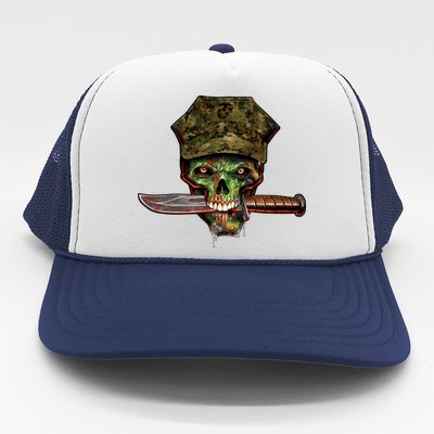 Marine Skull Trucker Hat