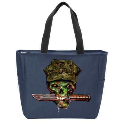 Marine Skull Zip Tote Bag