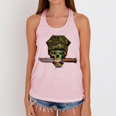 Marine Skull Women's Knotted Racerback Tank