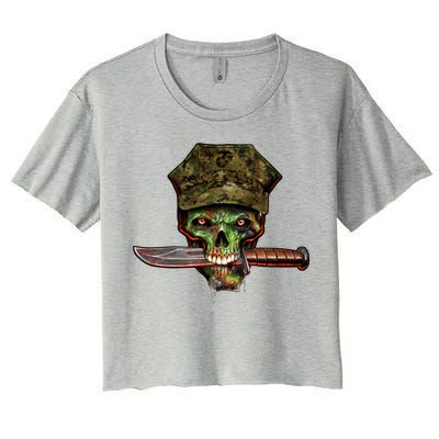 Marine Skull Women's Crop Top Tee