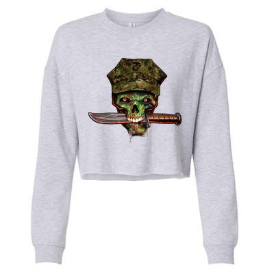 Marine Skull Cropped Pullover Crew