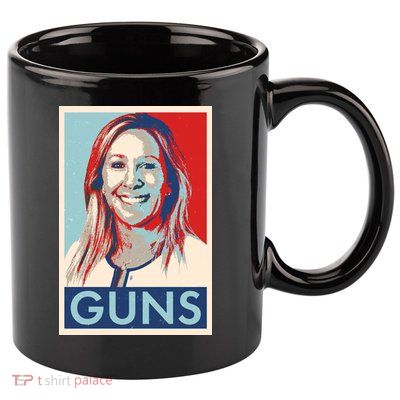 Marjorie Taylor Greene Guns Vintage Vote Poster 11oz C Handle Ceramic Mug
