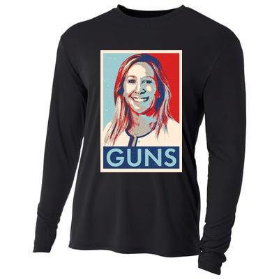 Marjorie Taylor Greene Guns Vintage Vote Poster Cooling Performance Long Sleeve Crew
