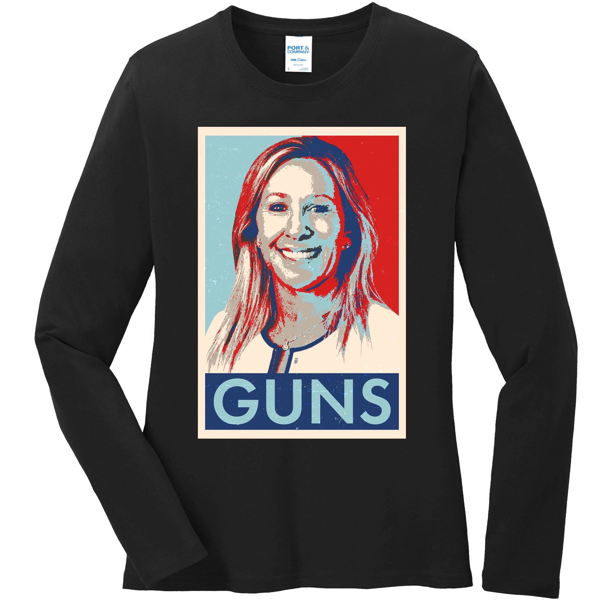 Marjorie Taylor Greene Guns Vintage Vote Poster Ladies Long Sleeve Shirt