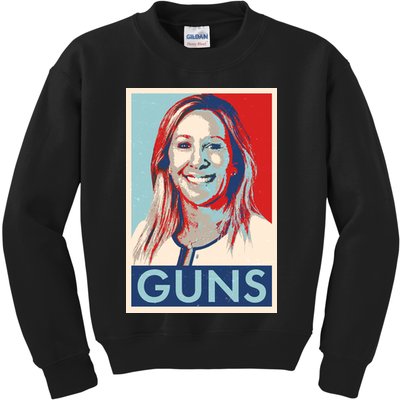 Marjorie Taylor Greene Guns Vintage Vote Poster Kids Sweatshirt