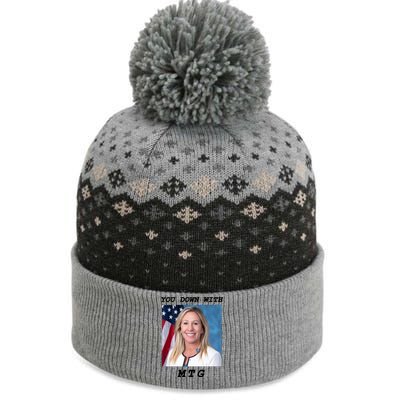 Marjorie Taylor Greene You Down With MTG The Baniff Cuffed Pom Beanie