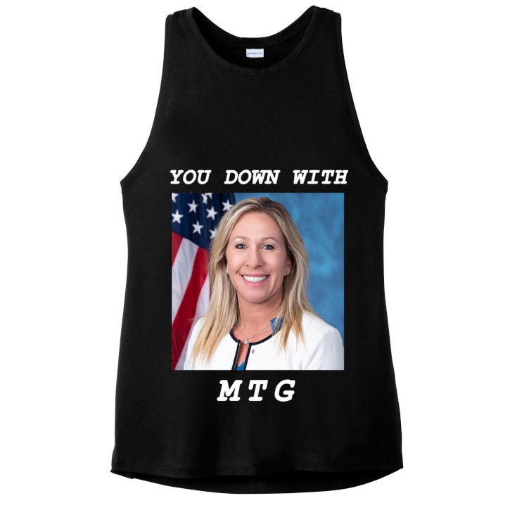 Marjorie Taylor Greene You Down With MTG Ladies PosiCharge Tri-Blend Wicking Tank