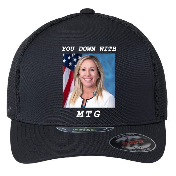 Marjorie Taylor Greene You Down With MTG Flexfit Unipanel Trucker Cap