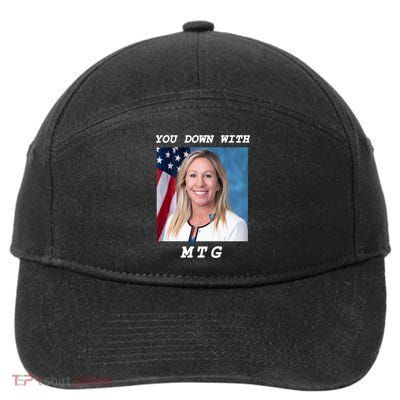 Marjorie Taylor Greene You Down With MTG 7-Panel Snapback Hat