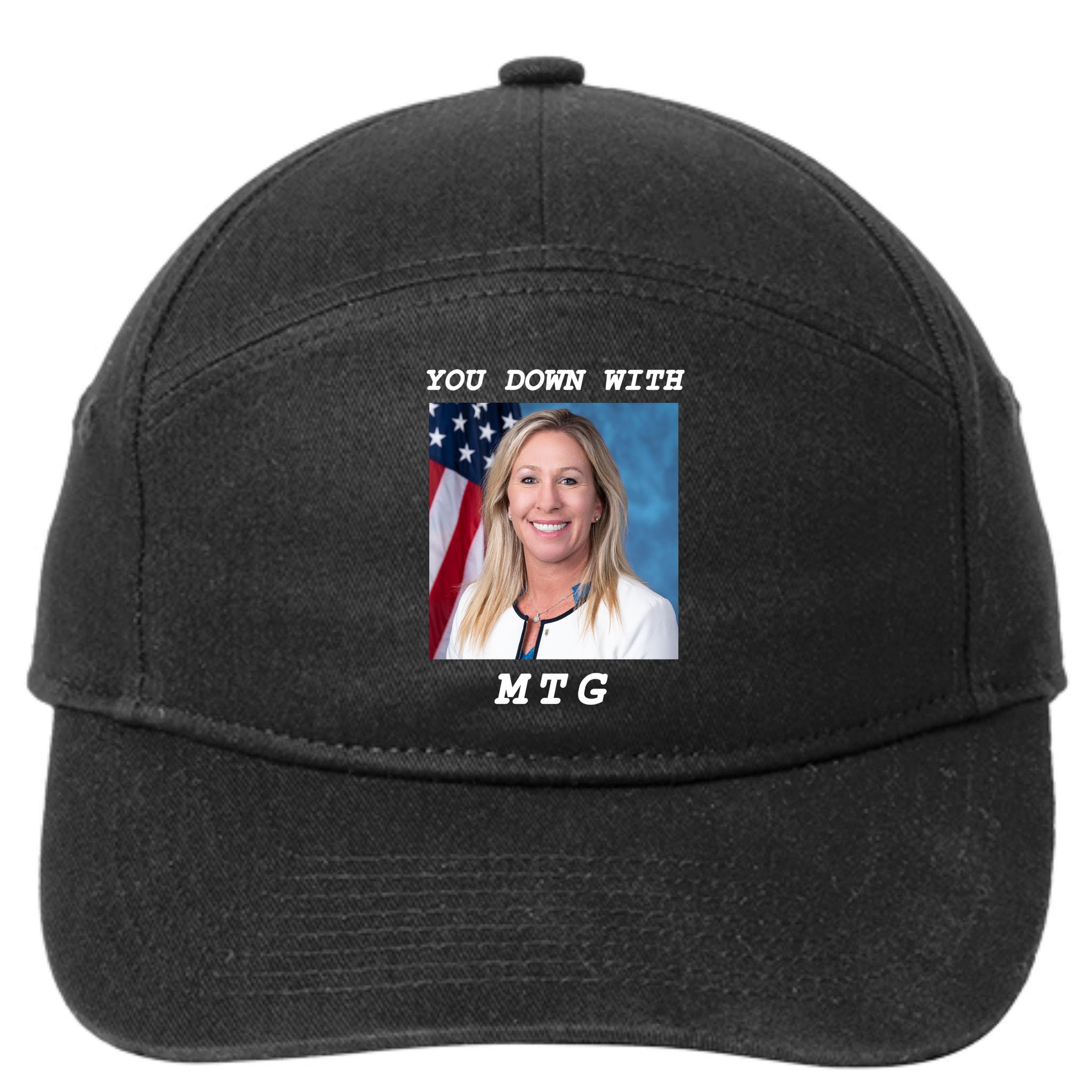 Marjorie Taylor Greene You Down With MTG 7-Panel Snapback Hat