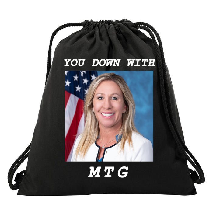 Marjorie Taylor Greene You Down With MTG Drawstring Bag