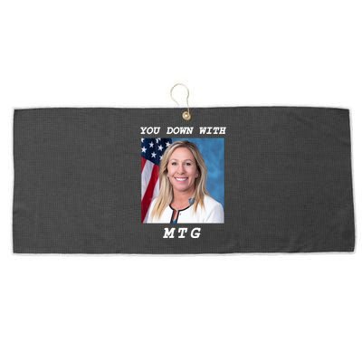 Marjorie Taylor Greene You Down With MTG Large Microfiber Waffle Golf Towel