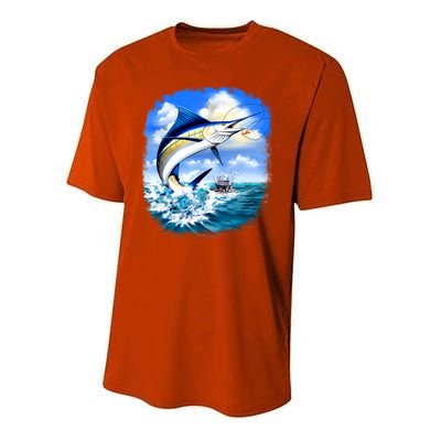 Marlin Fishing Youth Performance Sprint T-Shirt