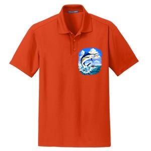 Marlin Fishing Dry Zone Grid Polo