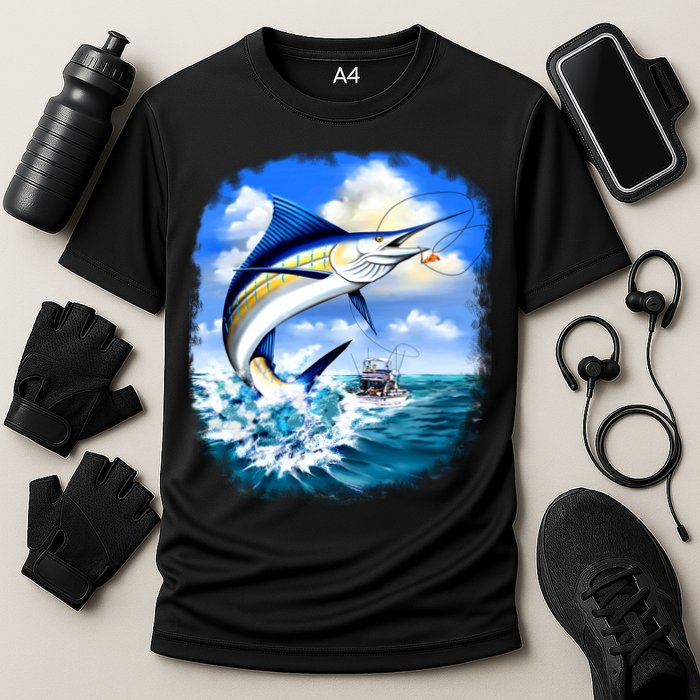 Marlin Fishing Cooling Performance Crew T-Shirt