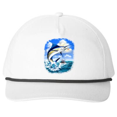 Marlin Fishing Snapback Five-Panel Rope Hat