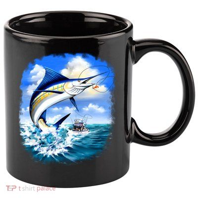 Marlin Fishing 11oz C Handle Ceramic Mug