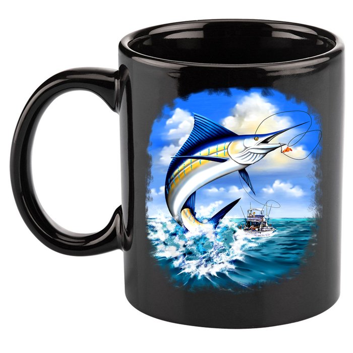 Marlin Fishing 11oz C Handle Ceramic Mug