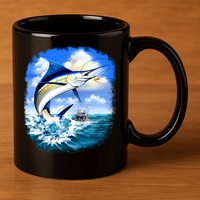 Marlin Fishing 11oz C Handle Ceramic Mug