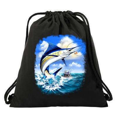 Marlin Fishing Drawstring Bag