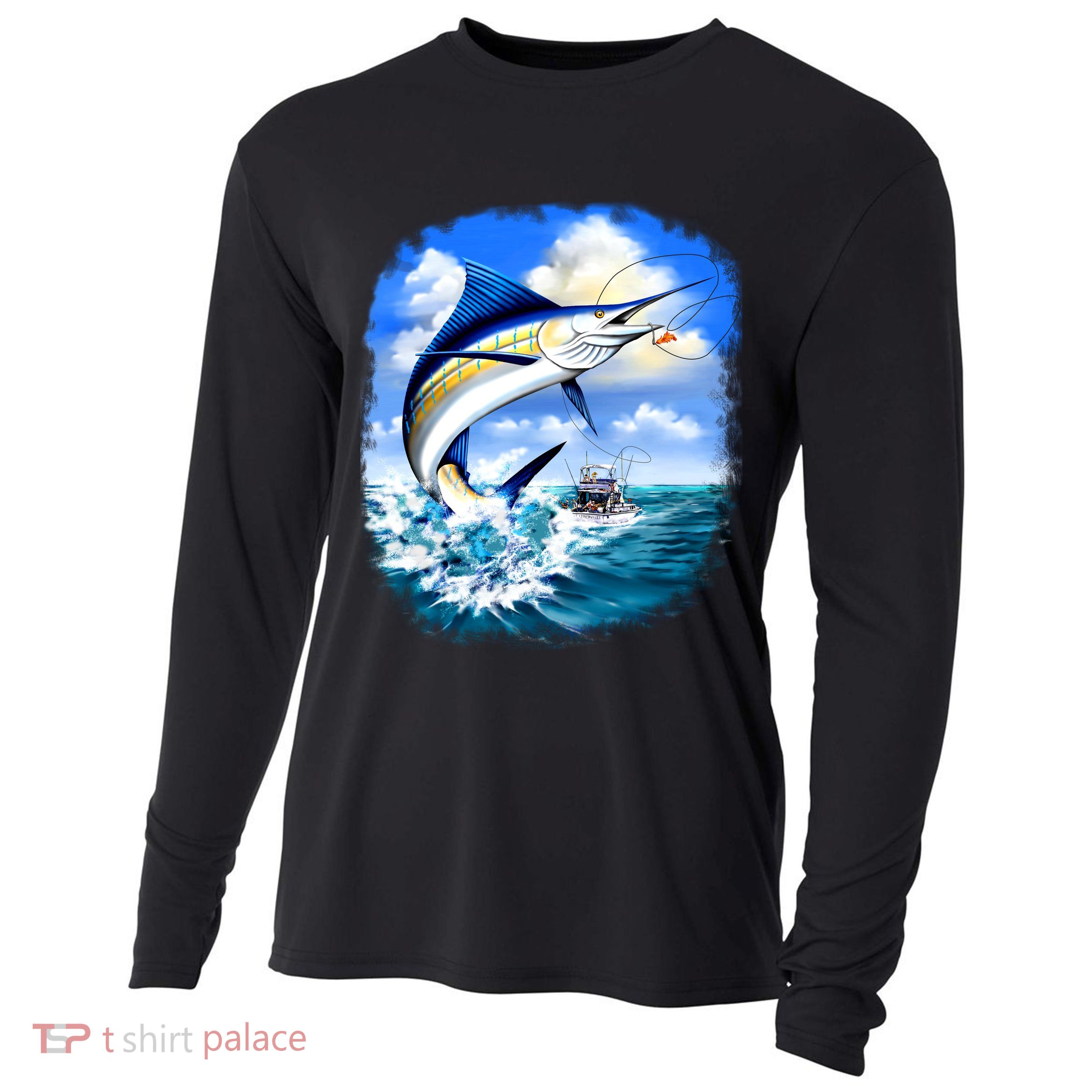 Marlin Fishing Cooling Performance Long Sleeve Crew