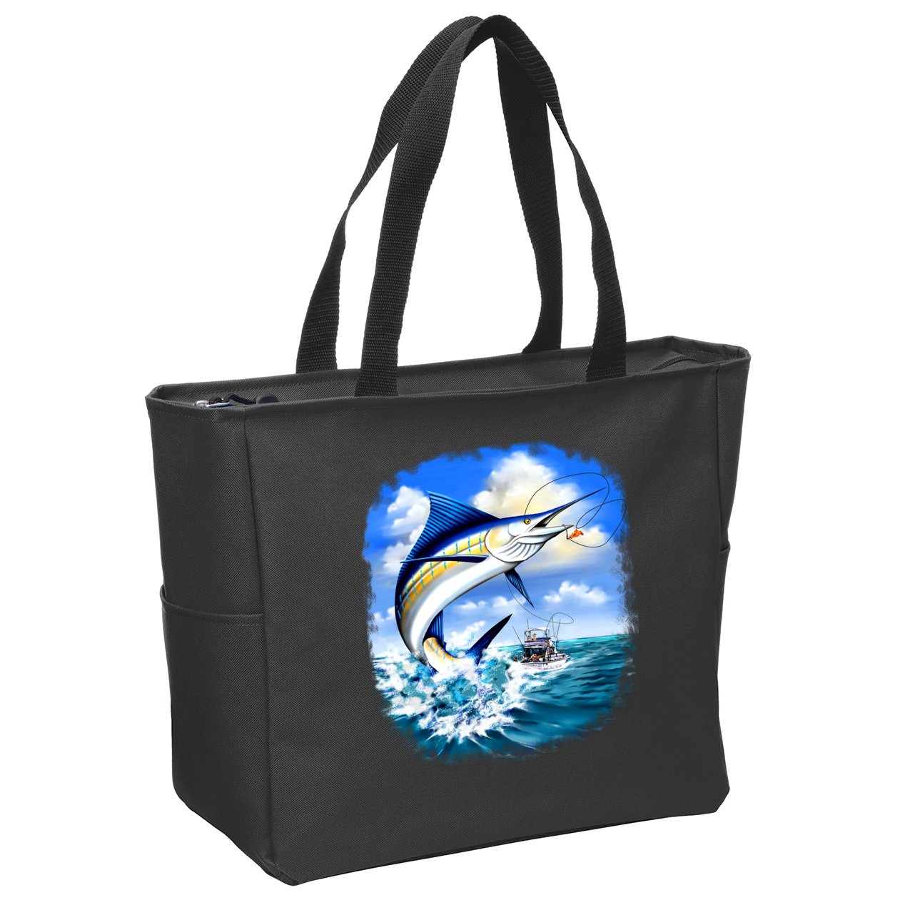 Marlin Fishing Zip Tote Bag