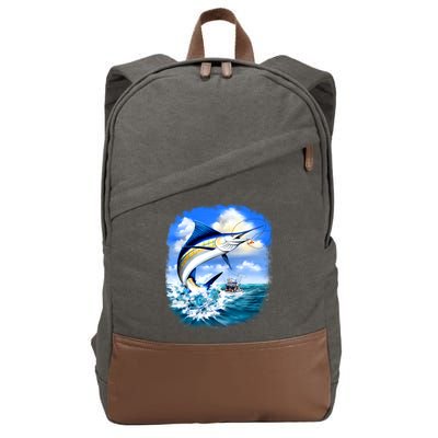 Marlin Fishing Cotton Canvas Backpack