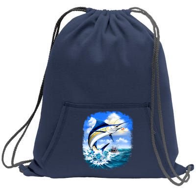 Marlin Fishing Sweatshirt Cinch Pack Bag