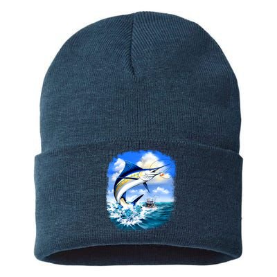 Marlin Fishing Sustainable Knit Beanie