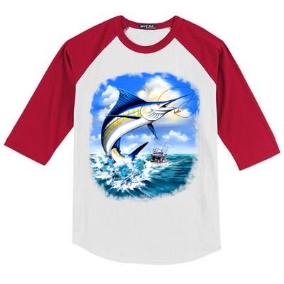 Marlin Fishing Kids Colorblock Raglan Jersey