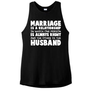 Marriage Is A Relationship Funny Husband Ladies PosiCharge Tri-Blend Wicking Tank