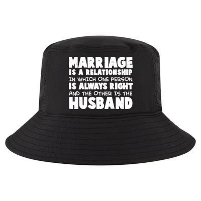 Marriage Is A Relationship Funny Husband Cool Comfort Performance Bucket Hat