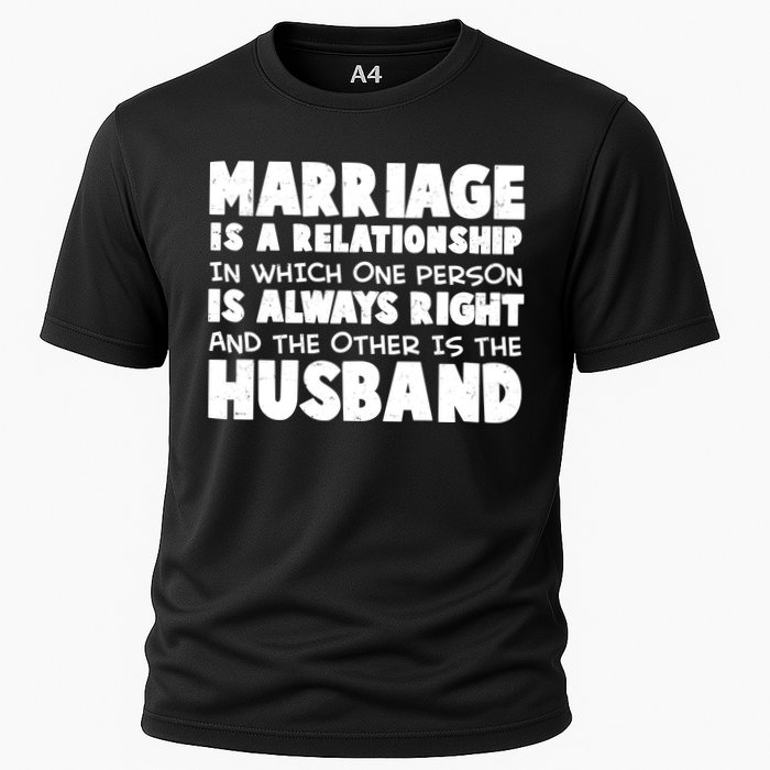Marriage Is A Relationship Funny Husband Cooling Performance Crew T-Shirt