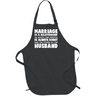 Marriage Is A Relationship Funny Husband Full-Length Apron With Pockets