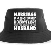 Marriage Is A Relationship Funny Husband Sustainable Bucket Hat