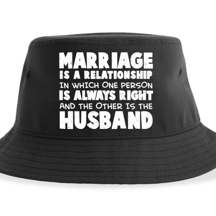 Marriage Is A Relationship Funny Husband Sustainable Bucket Hat