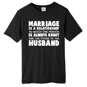 Marriage Is A Relationship Funny Husband Tall Fusion ChromaSoft Performance T-Shirt