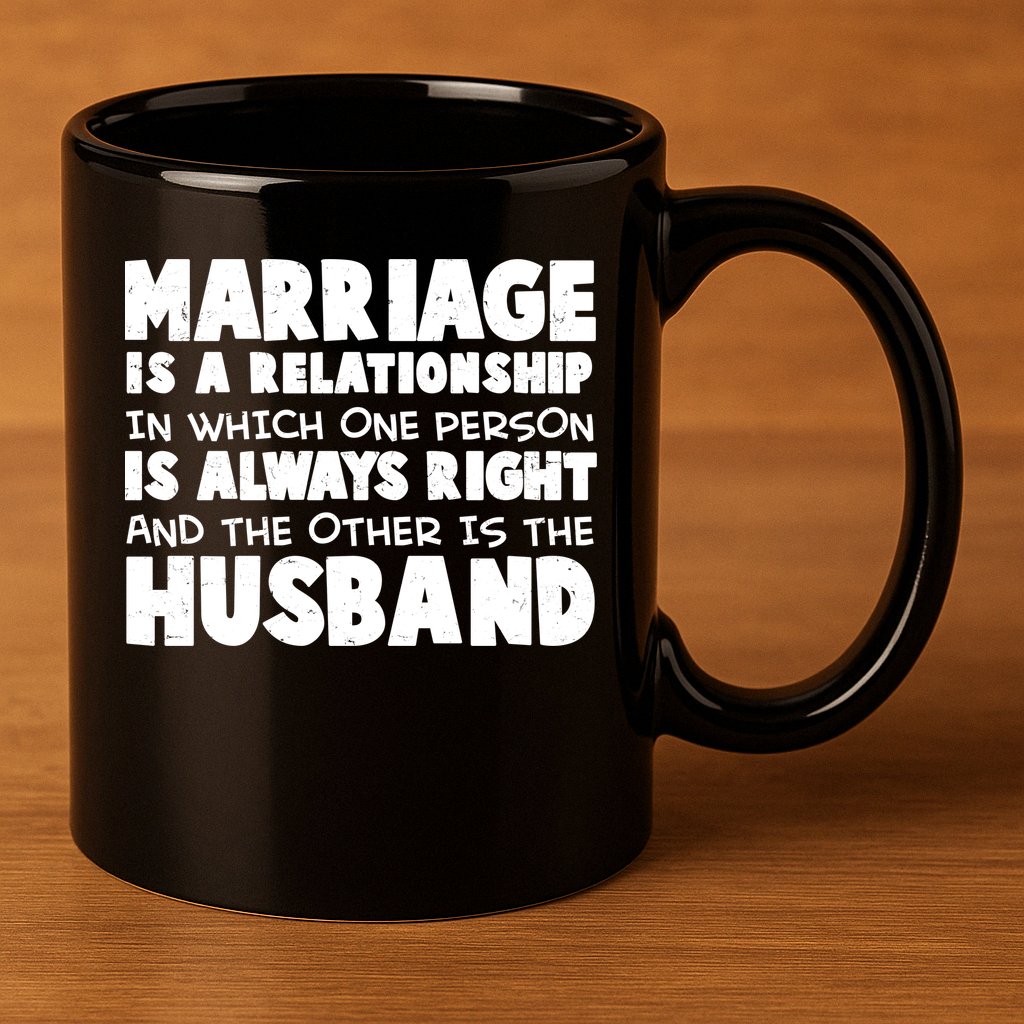 Marriage Is A Relationship Funny Husband 11oz C Handle Ceramic Mug