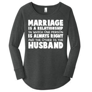 Marriage Is A Relationship Funny Husband Women's Perfect Tri Tunic Long Sleeve Shirt